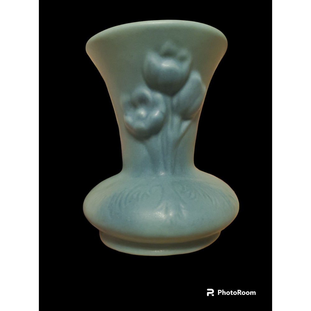 Van Briggle Tulip Blue/Green Pottery Vase
